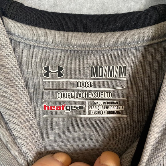 Under Armour Snap Button Heat Gear Long Sleeve Shirt Pullover Medium Loose Gray - Picture 6 of 7